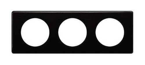 Рамка 3 поста Legrand CELIANE, черный глянец