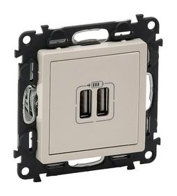 Розетка 2xUSB VALENA LIFE, слоновая кость
