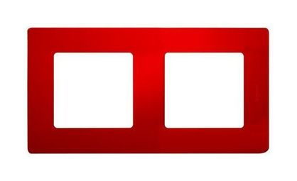 Рамка 2 поста ETIKA, красный